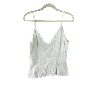 Rumor Boutique Cami Tank Top Women's White beachy feminine Spaghetti Open Back S